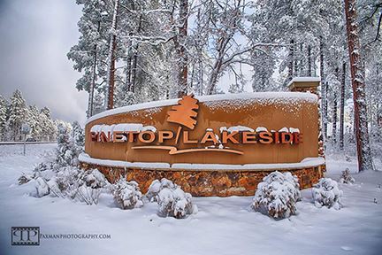 Pinetop-Lakeside Sign in the Snow